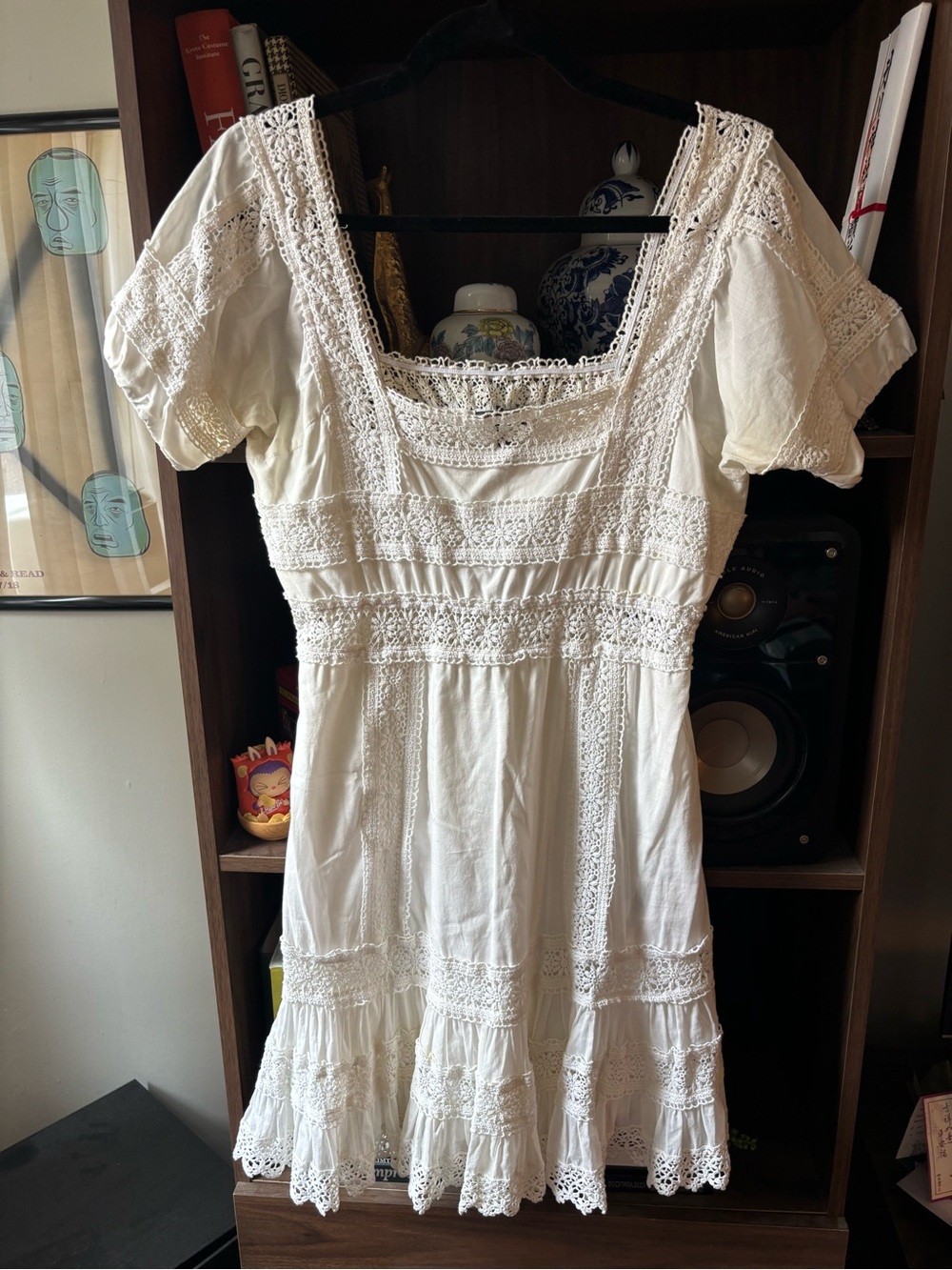 Victoria's Secret White Lace Square-Neck Mini Dress